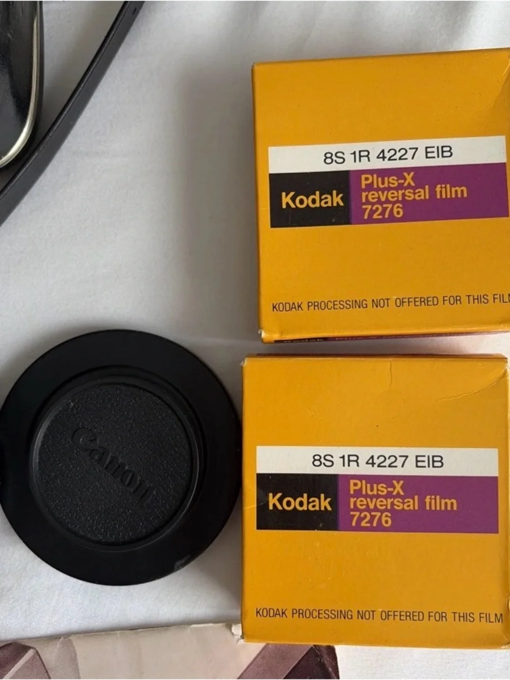 Kodak Accessories with Black Case and Yellow Film Boxes